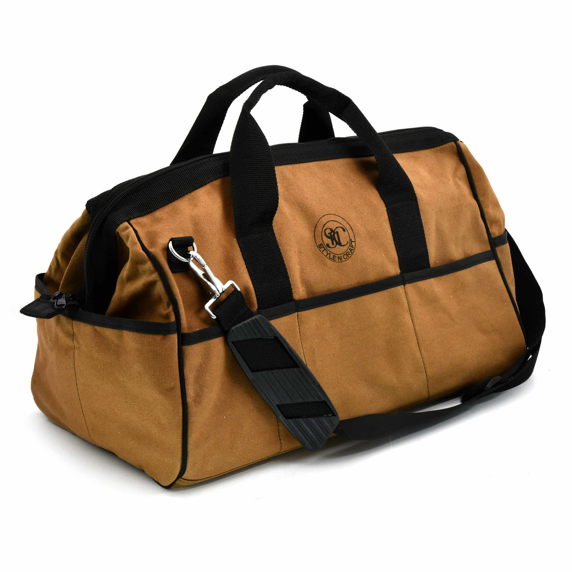 Waterproof Canvas Wide Mouth Tool Bag 25 Pocket 20 Inch