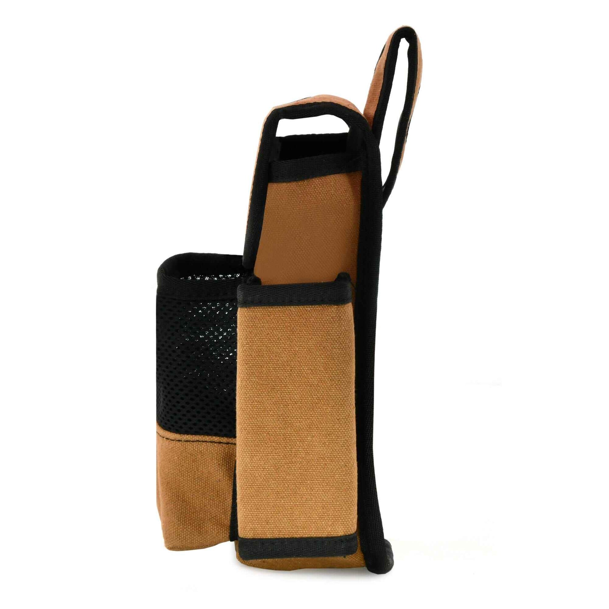 Style n Craft 97023 - 4 Pocket Tool Pouch in Heavy Duty Waterproof Canvas in Brown & Black Color Combination - Side View