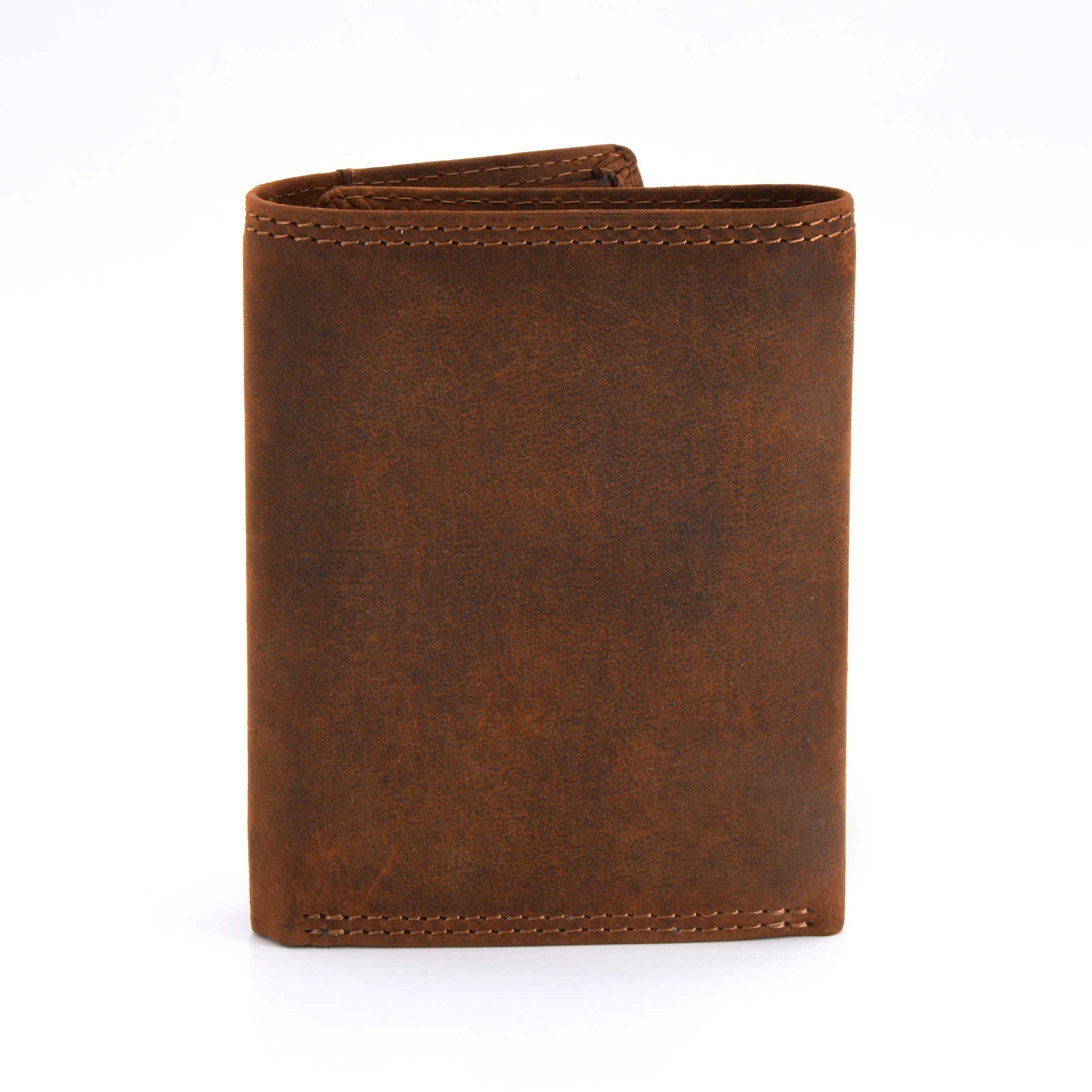 Style n Craft 300790-BR Trifold Wallet in Leather - brown color - closed view - back