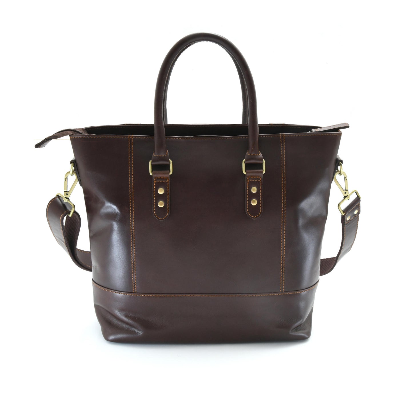 Style n Craft 392006 Men's Tote Bag in Full Grain Dark Brown Leather - Back View