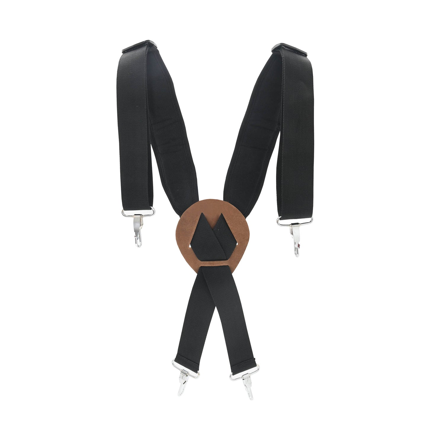 Style n Craft 95014 - 2 Inch Wide Padded Work Suspenders with Metal Snaps - Inside View When it is Worn