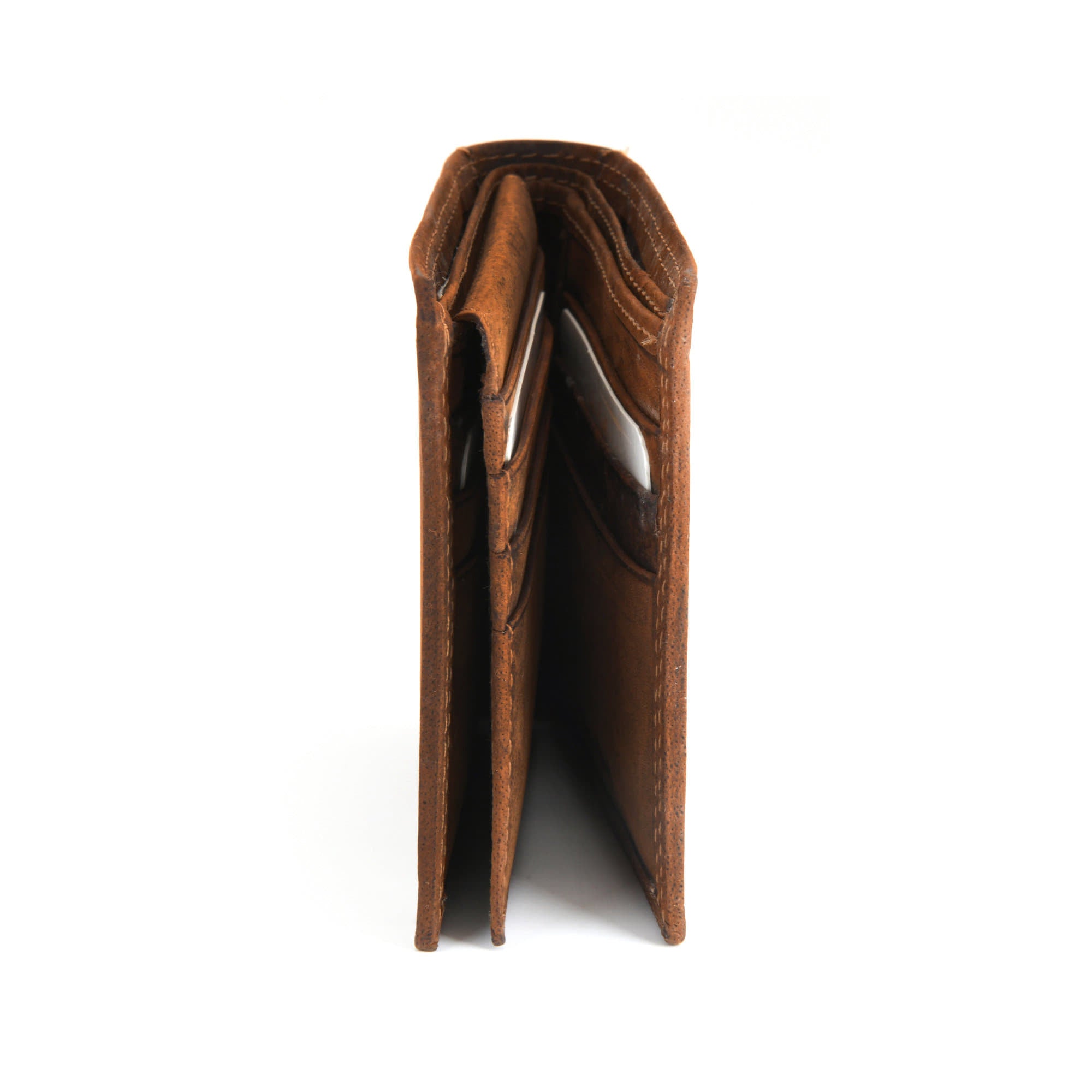 Brown Pass Case Leather Wallet with Flap | Style n Craft