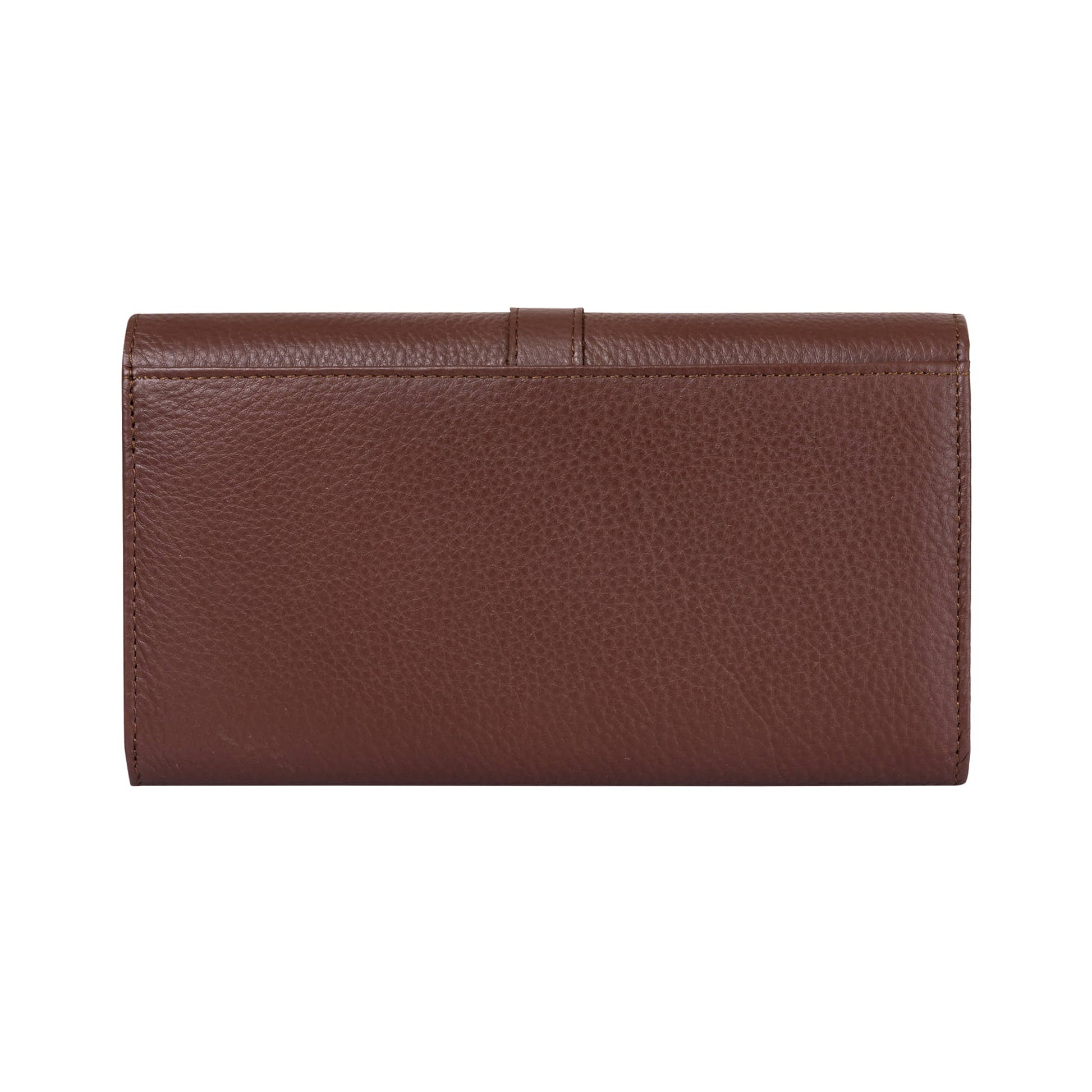 Style n Craft 391105 Double Fold Ladies Long Clutch Wallet in High Grade Brown Full Grain Leather - Back View 