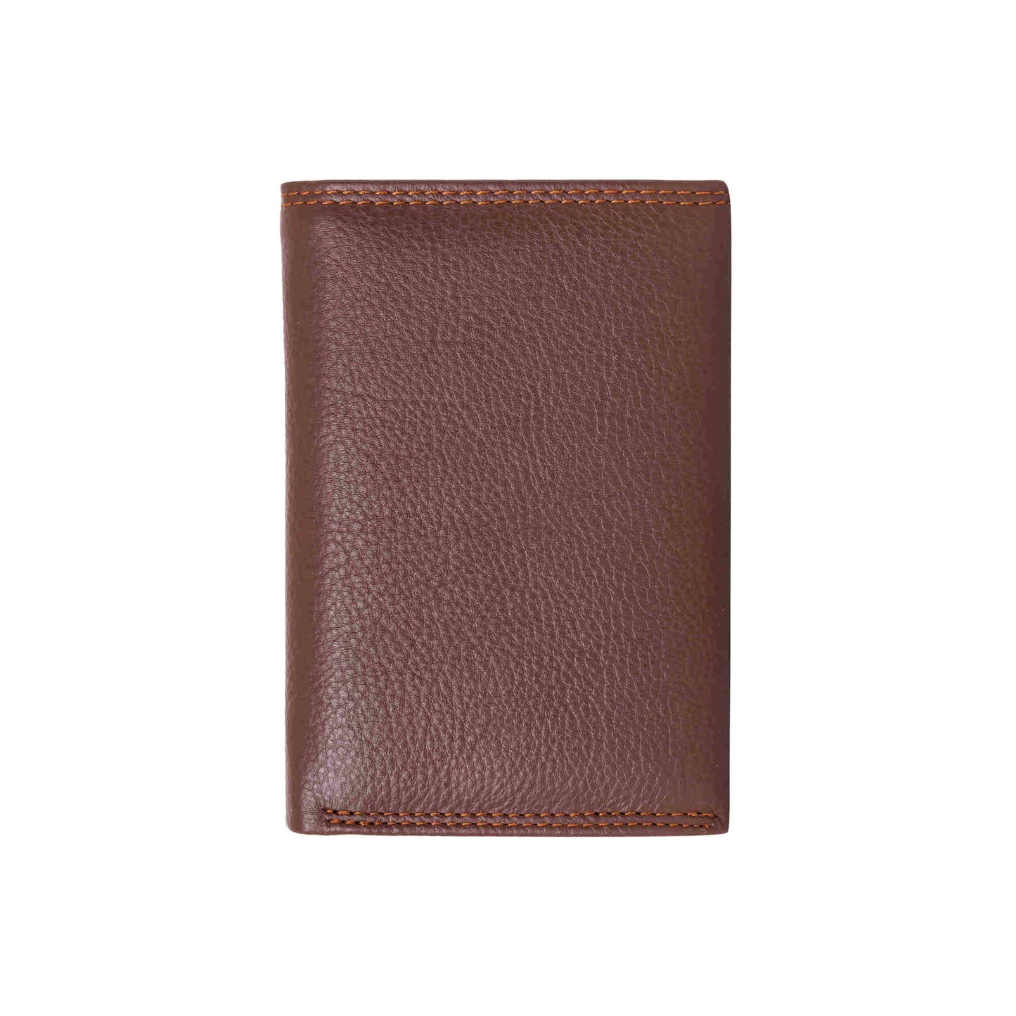 Style n Craft 391109 Ladies Trifold Brown Leather Wallet with Snap Button Closure - Back View Closed