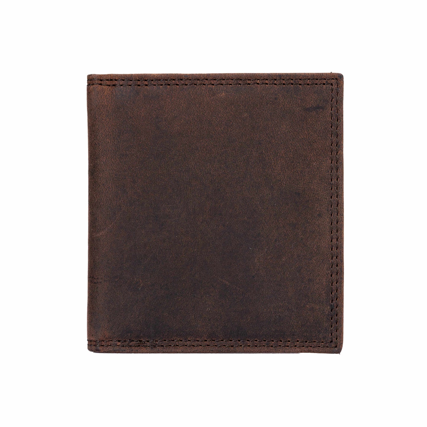 Style n Craft 300703-BR Credit Card / Business Card Case in Brown Leather with Vintage like 2 Tone Effect & Double Stitching on the outside. It has RFID Protection. Closed Front View