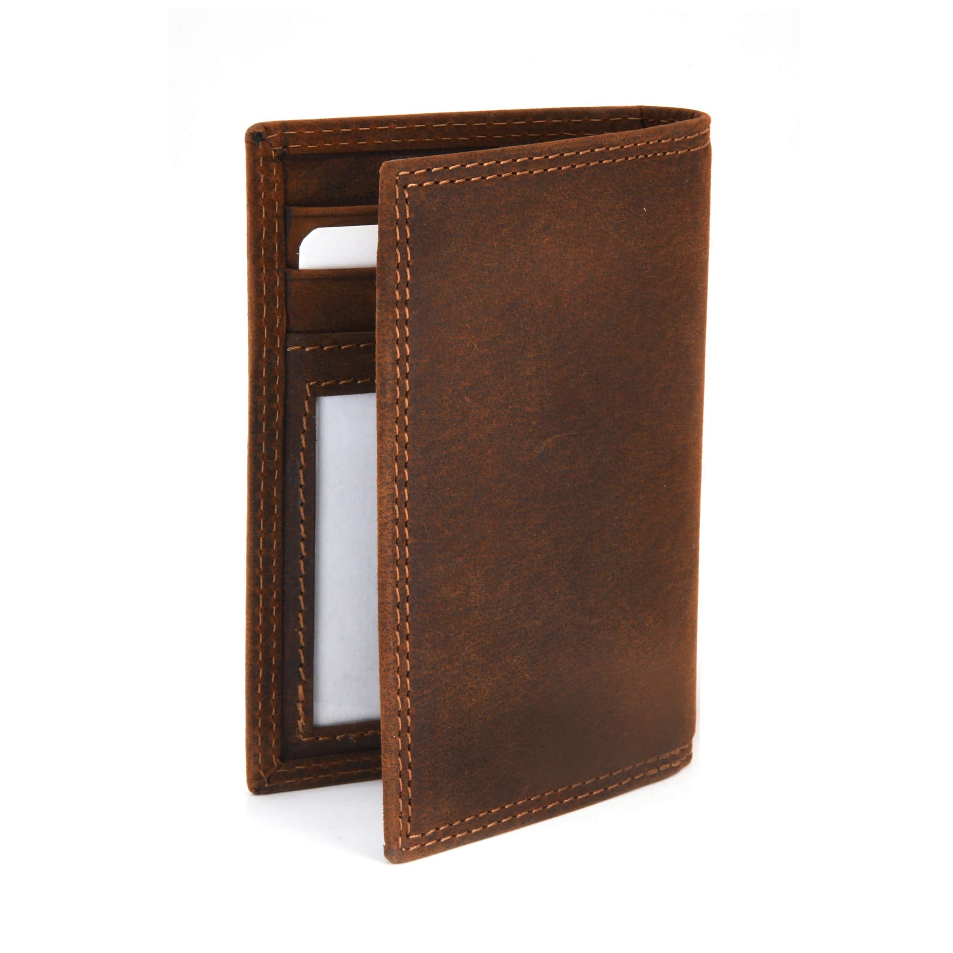 Style n Craft 300704 Credit Card / Business Card Case in Brown Leather - back, closed view