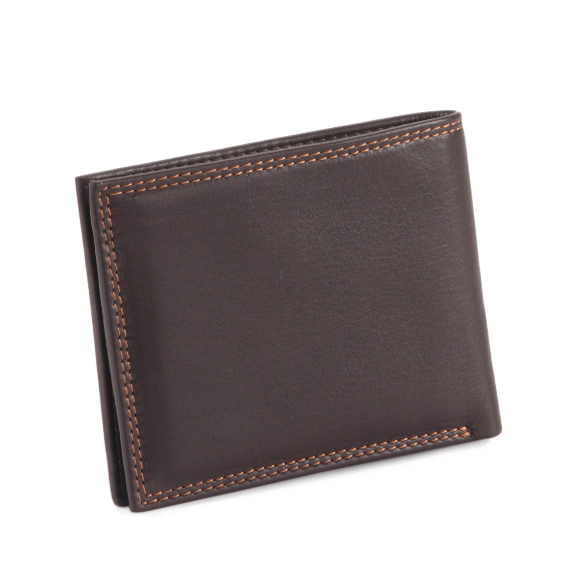 Style n Craft 300720-BR Slim bi-fold wallet in brown top grain leather - closed back view