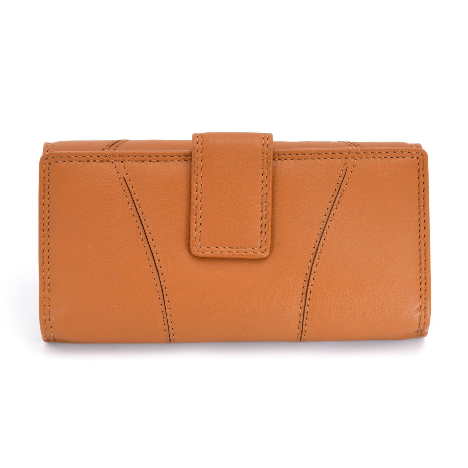 Tan Leather RFID Ladies Clutch Wallet Style n Craft