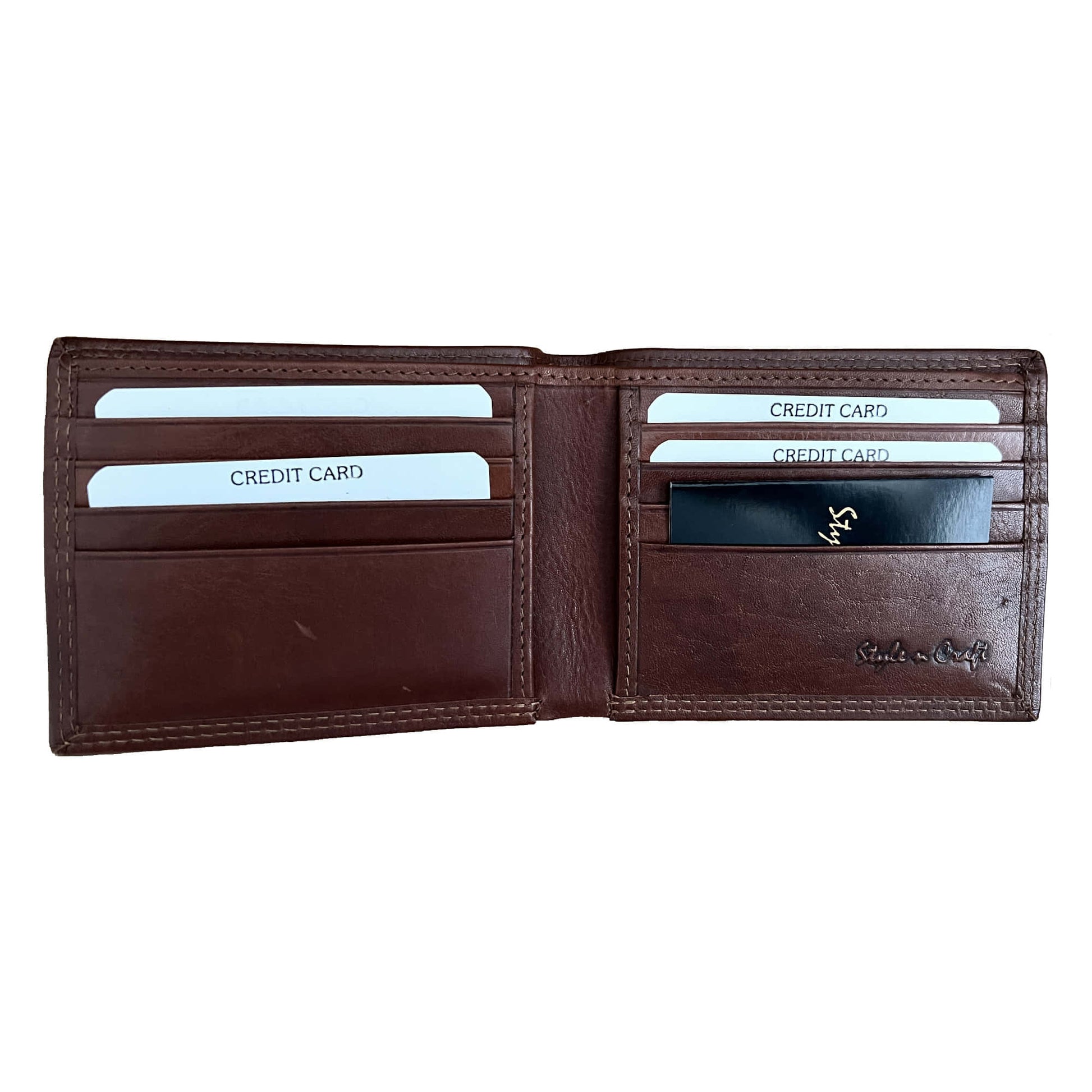 Black Leather Slender Bifold Wallet