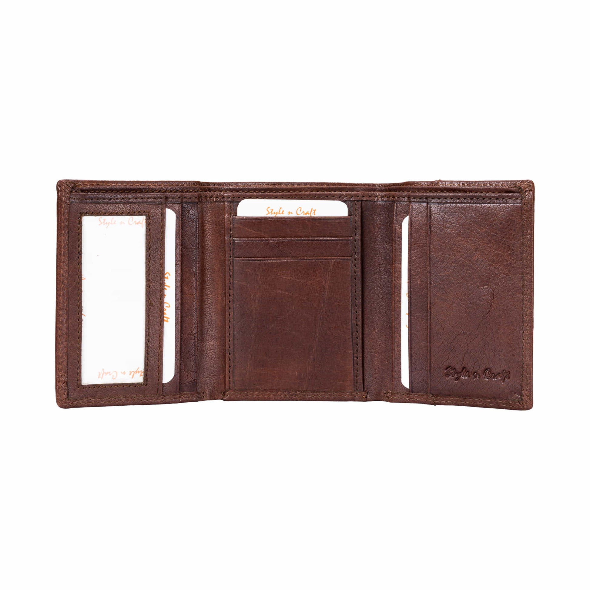 Italian Full Grain Leather Trifold Wallet for Men