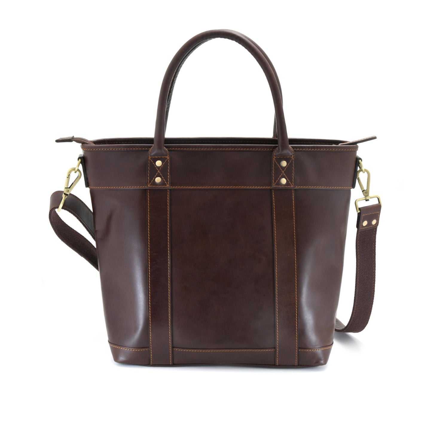 Style n Craft 392003 Men's Tote Bag in Full Grain Dark Brown Leather - Back View