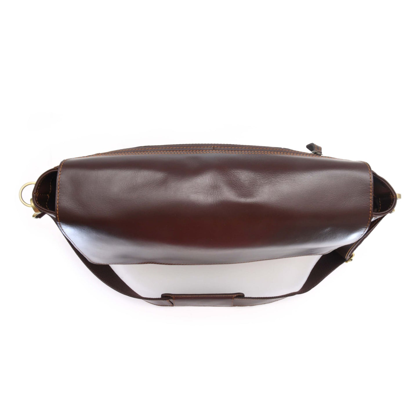 Style n Craft 392005 Messenger Bag in Full Grain Dark Brown Leather - Top View