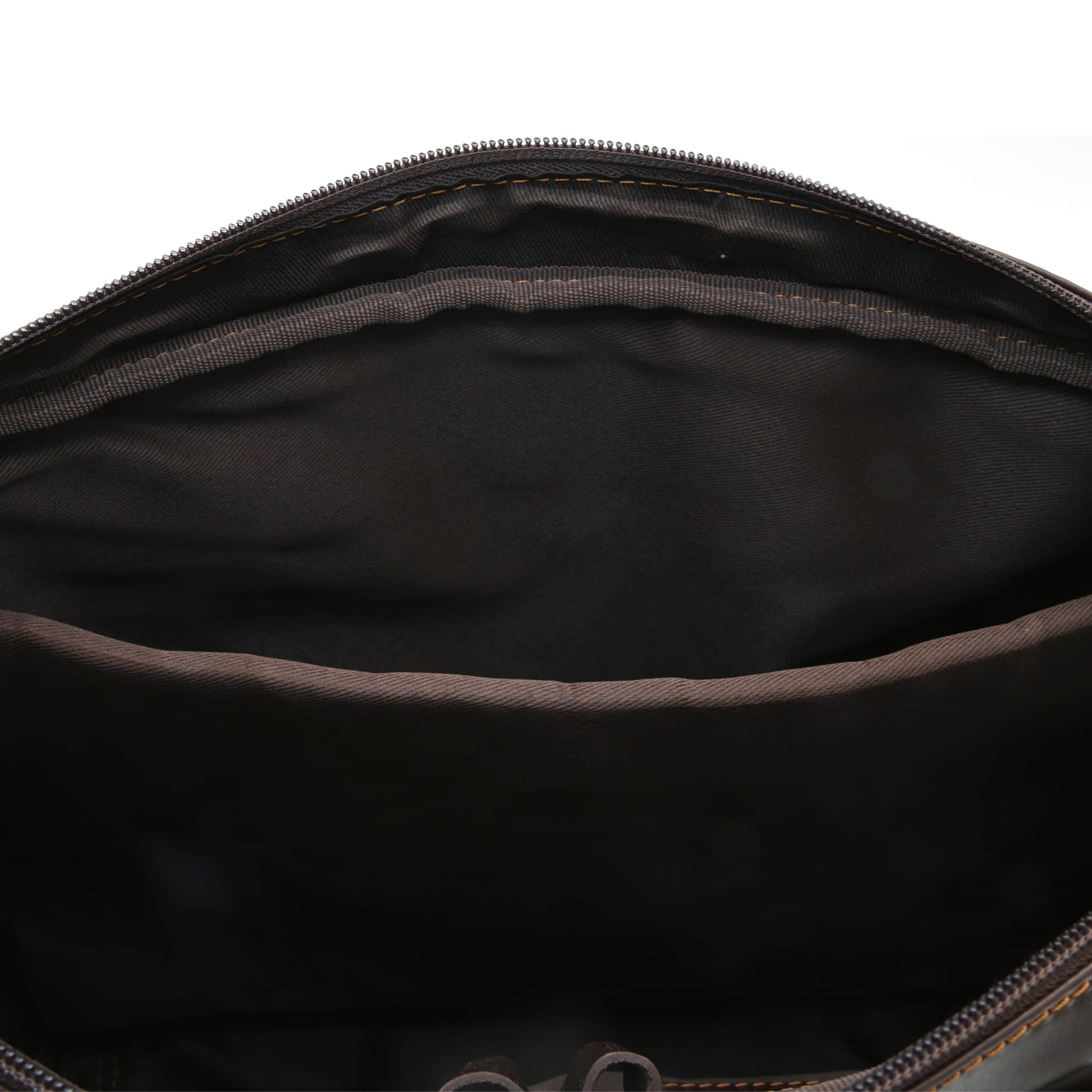 Style n Craft 392009 Men's Portfolio Briefcase Bag in Full Grain Dark Brown Leather - Internal View showing the Padded Divider with the Back Compartment for Storing a 15 inch Laptop