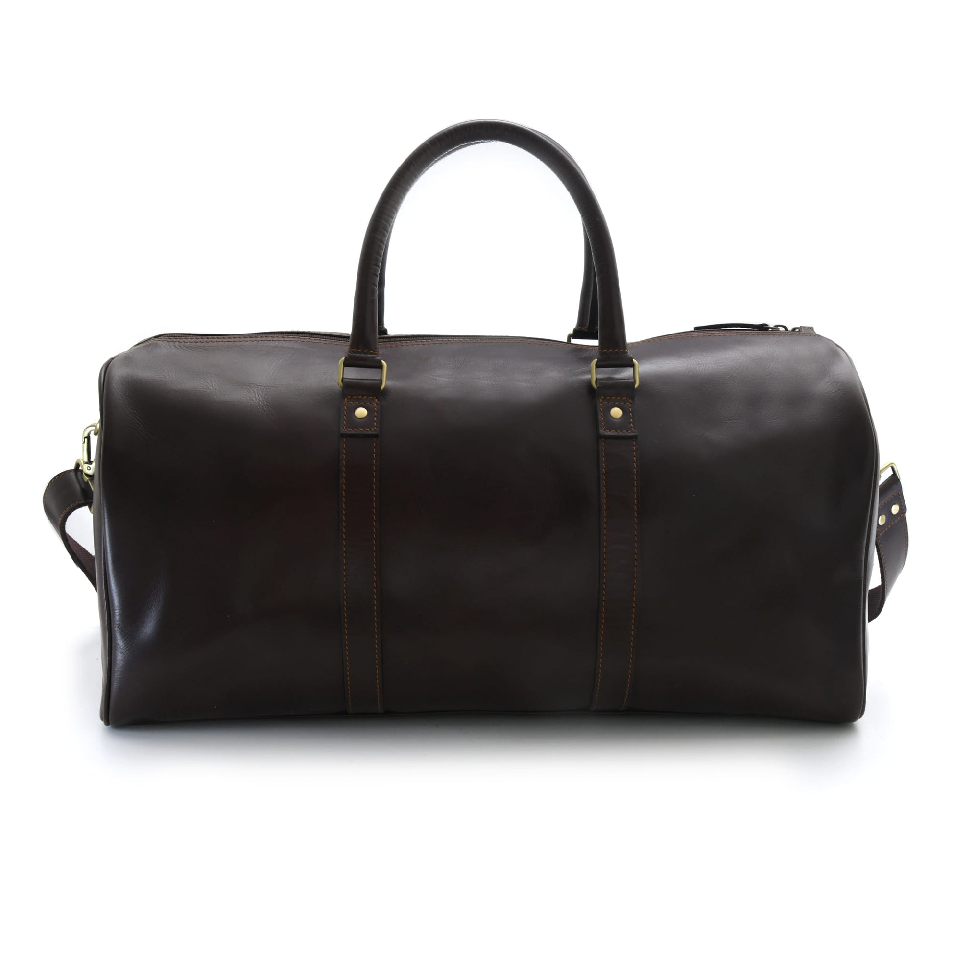 Style n Craft 392101 Duffle Bag in Full Grain Dark Brown Leather - Back View
