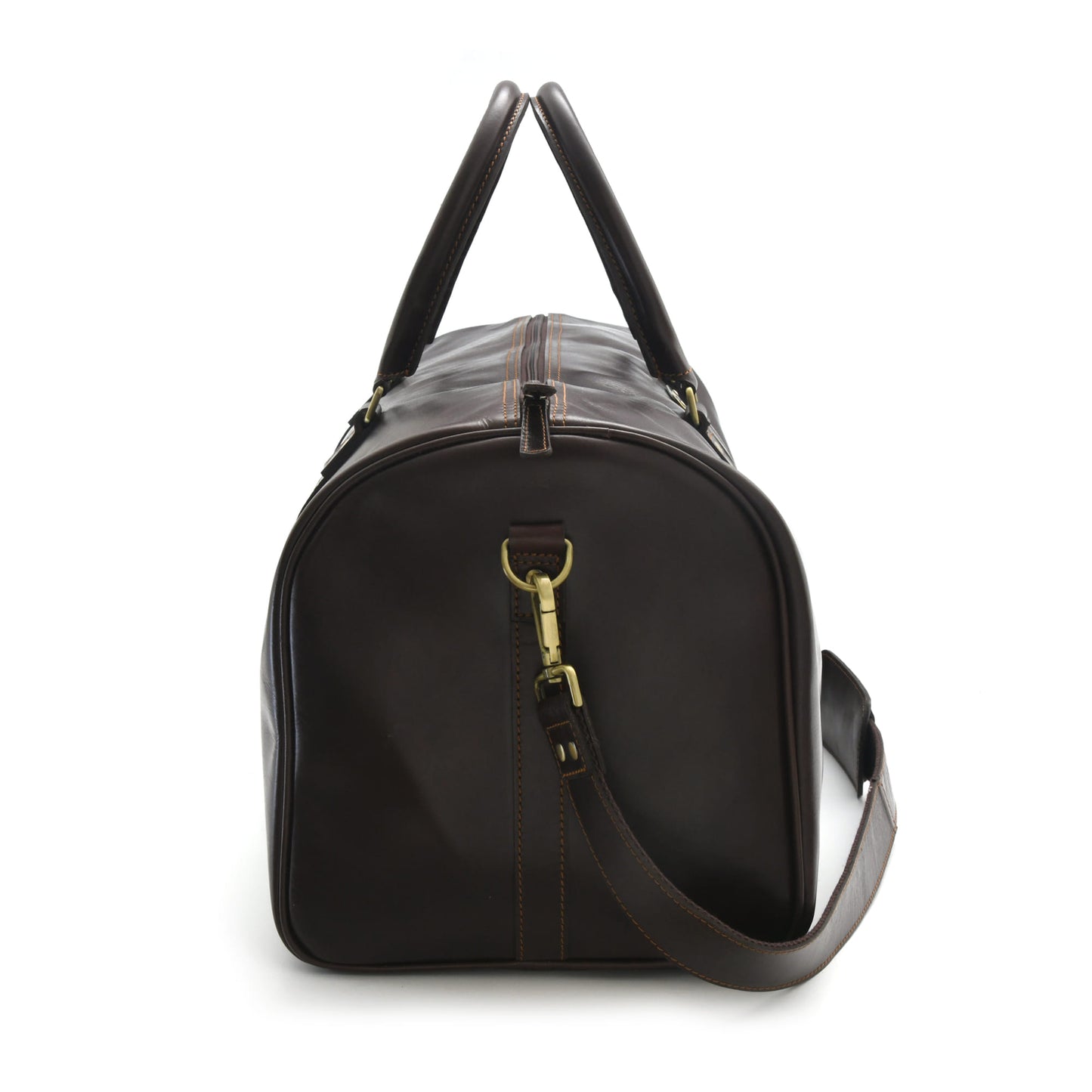 Style n Craft 392101 Duffle Bag in Full Grain Dark Brown Leather - Side View