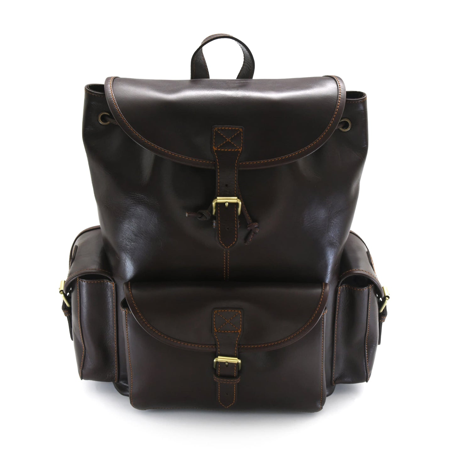 Style n Craft 392150 Backpack Large in Full Grain Dark Brown Leather - Front View