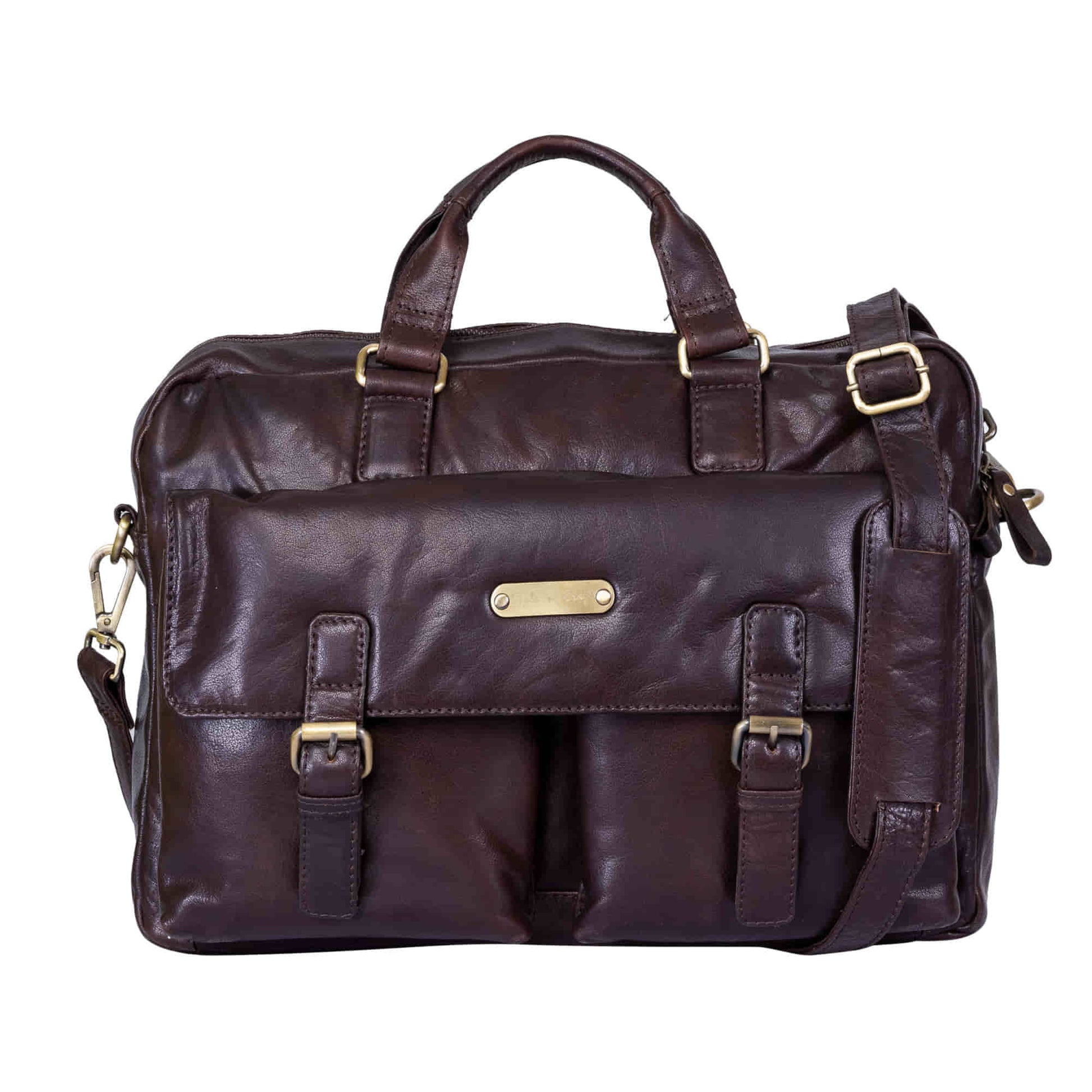 392500 Messenger Bag in Full Grain Dark Brown Vintage Leather | Style N Craft, Women's, Size: 16.5