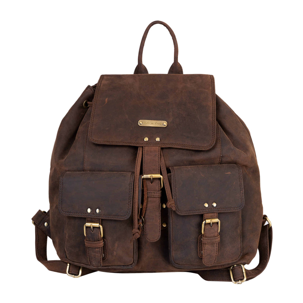 Full Grain Dark Brown Hunter Leather Backpack