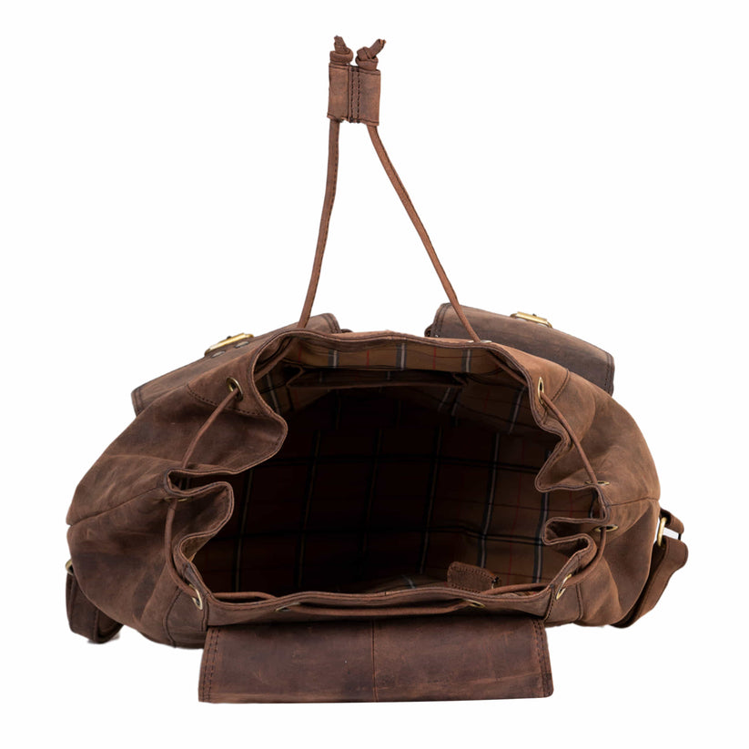 Full Grain Dark Brown Hunter Leather Backpack