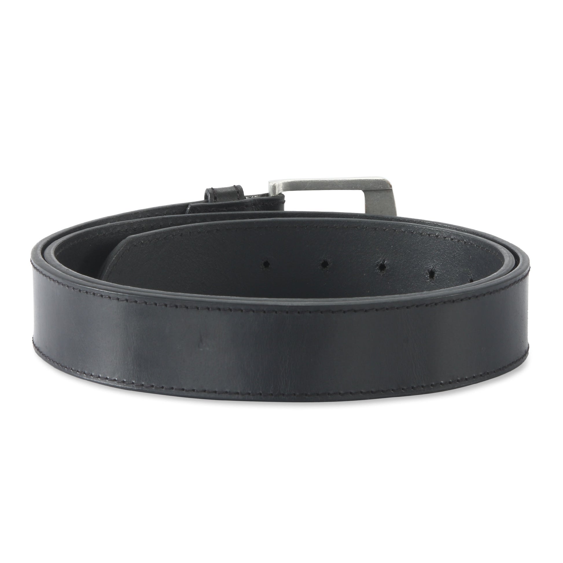 392701 - one and a half inch wide leather belt in black color full grain leather - back view