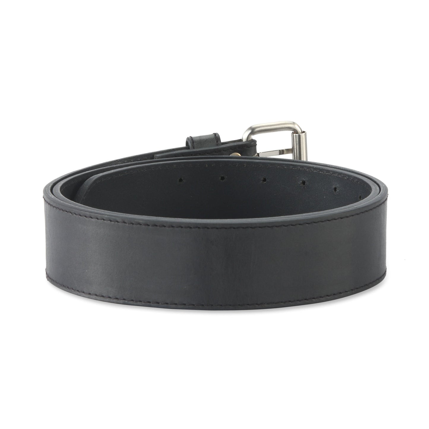Style n Craft 392752 - 2" Wide Leather Work Belt in Black Color Heavy Top Grain Leather with Double Prong Metal Roller Buckle - Back View