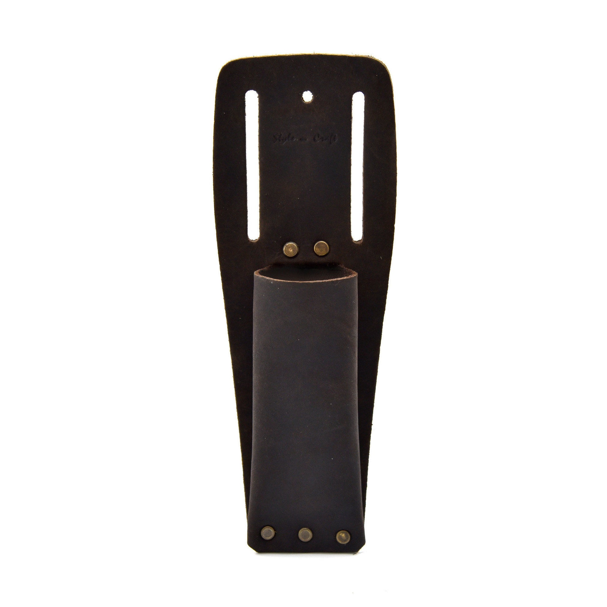 Style n Craft - 70010 Utility Knife Sheath in Heavy Duty Full Grain Oiled Leather in dark brown color