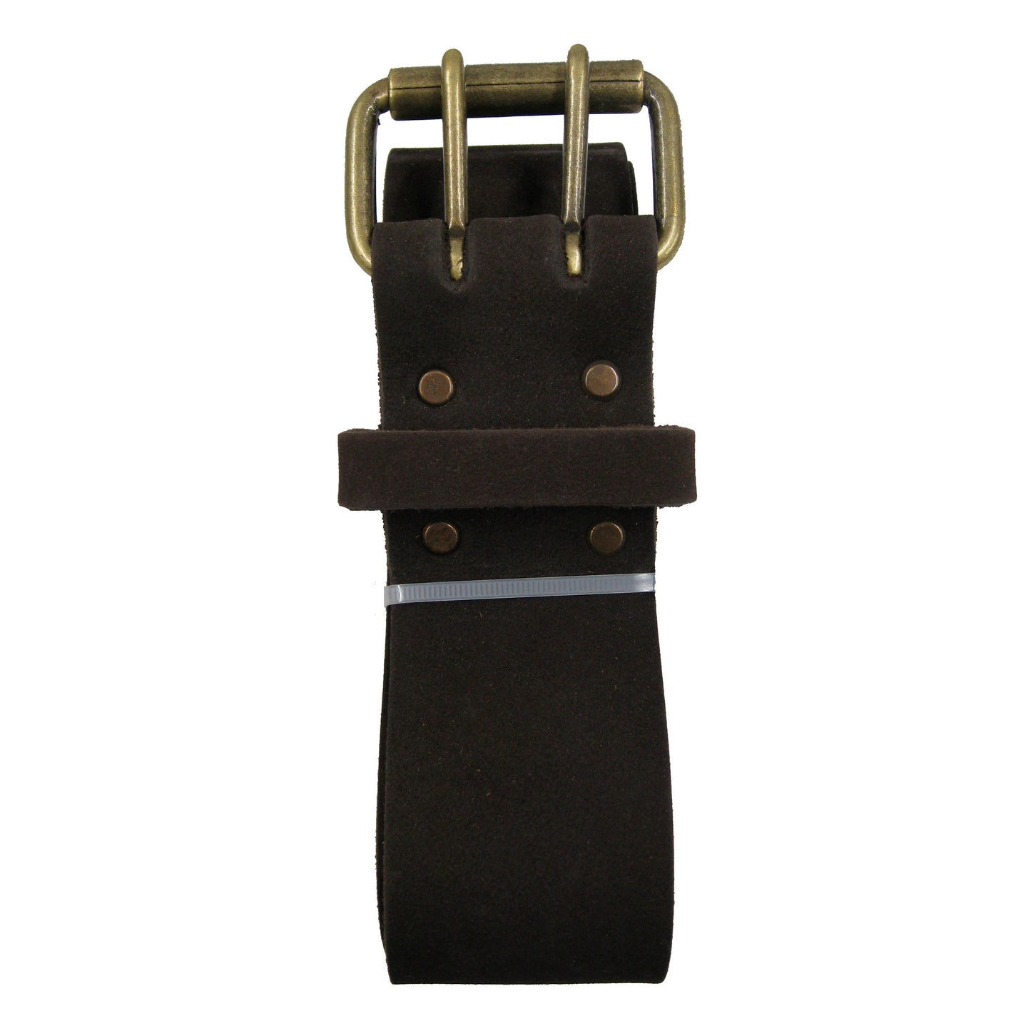 Style n Craft's 74052 - 2 Inch Wide Work Belt in Heavy Top Grain Oiled Leather in Dark Brown Color with Double Prong Metal Roller Buckle - Folded View