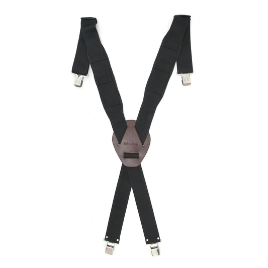 Style n Craft 95013 - 2 Inch Wide Padded Work Suspenders with Clips in Black. Versatile Double Adjustment