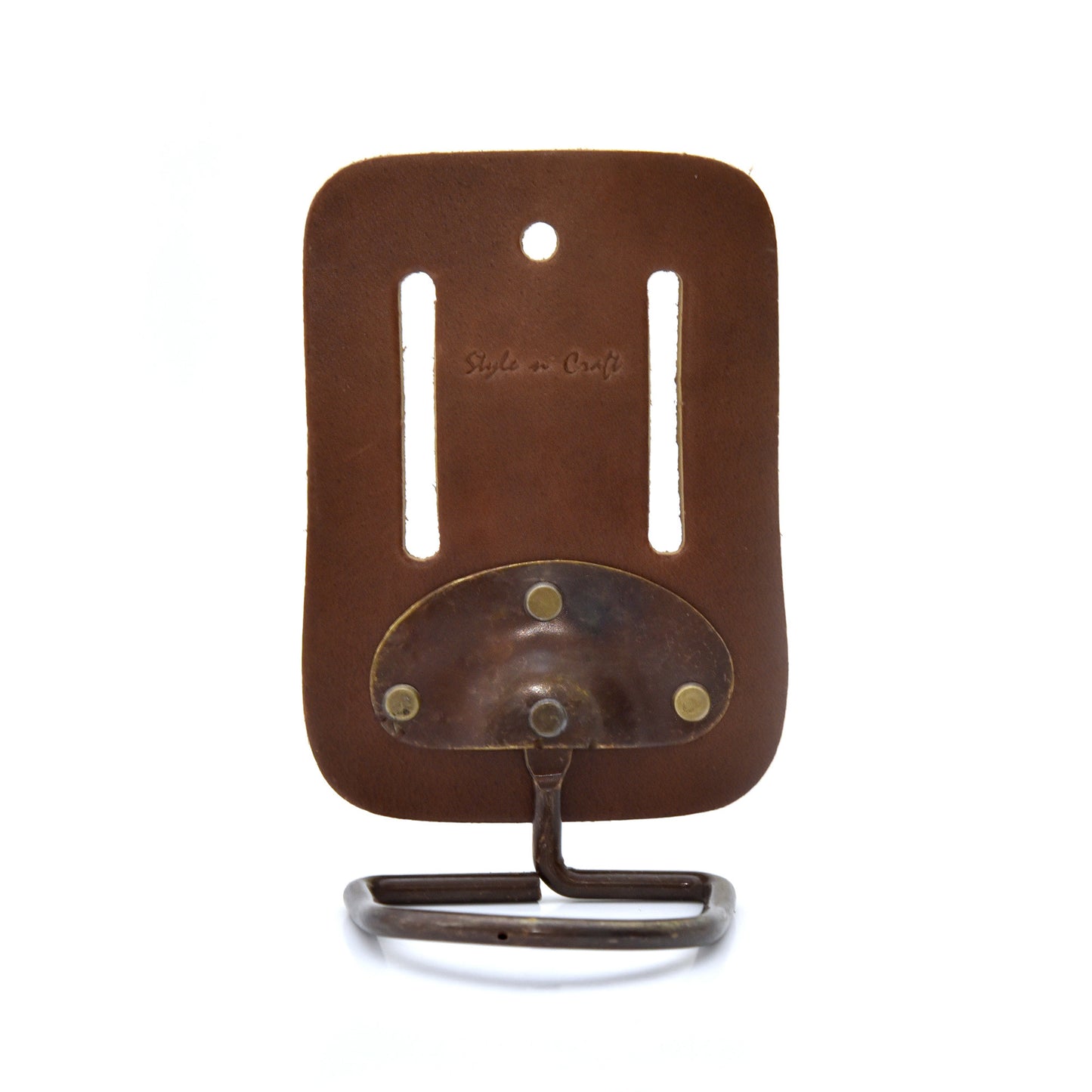 Style n Craft 98007 - Swivel Hammer Holder in Heavy Full Grain Leather in Dark Tan Color