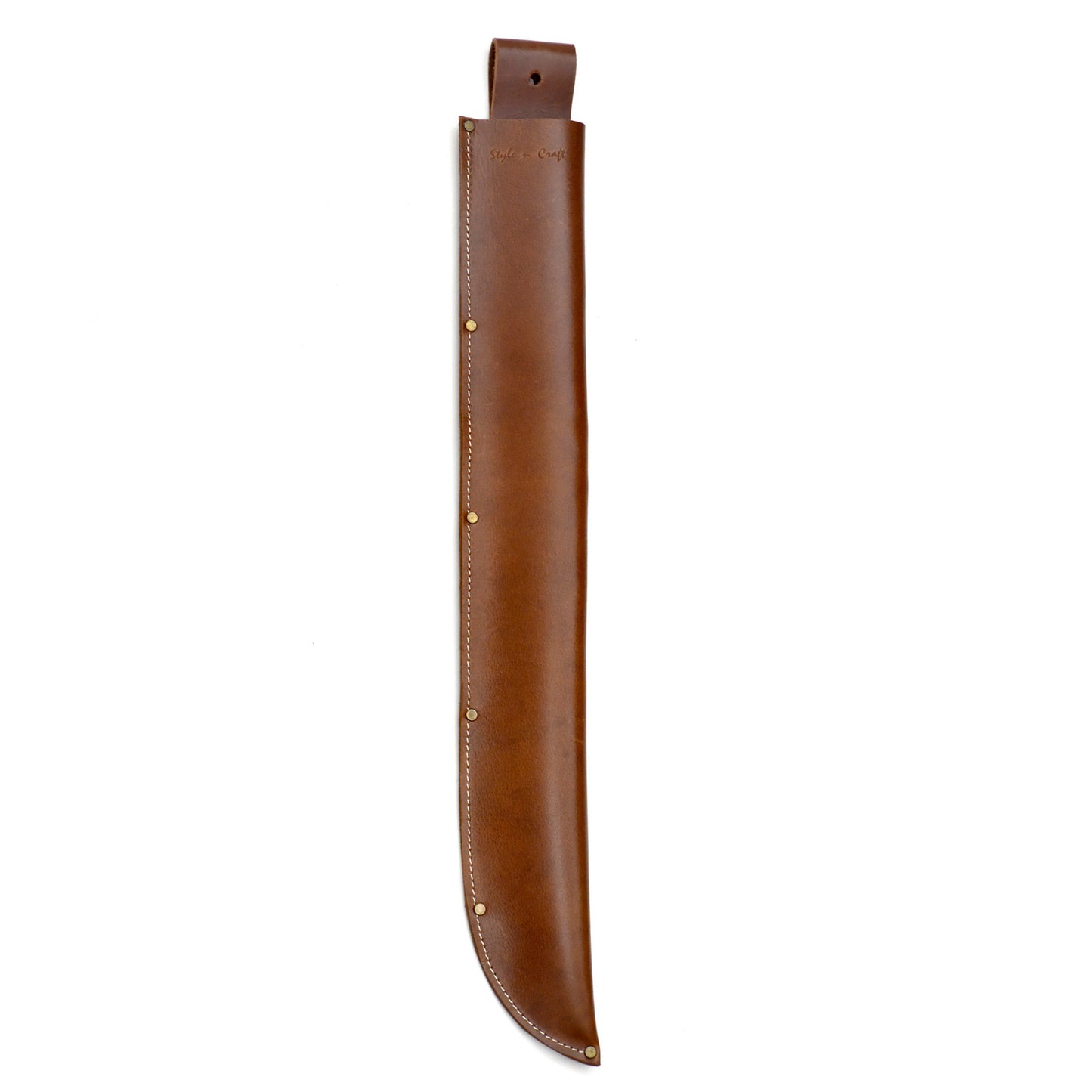 Style n Craft 98028 - 22 Inch Machete Sheath in Heavy Full Grain Leather - Straight View