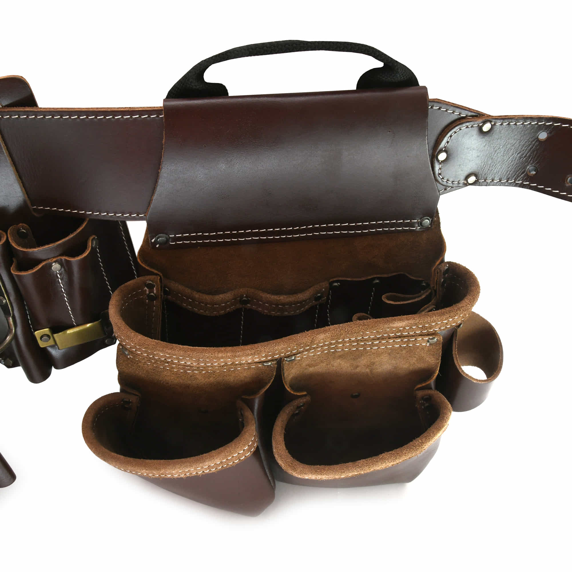 THE WORKCRAFT MANUFACTURE ブラックボディバッグ 4 Piece 22 Pocket Pro Framer's Combo in Full Grain Leather